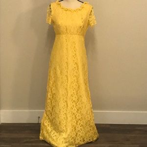 A Long Yellow Laced Dress